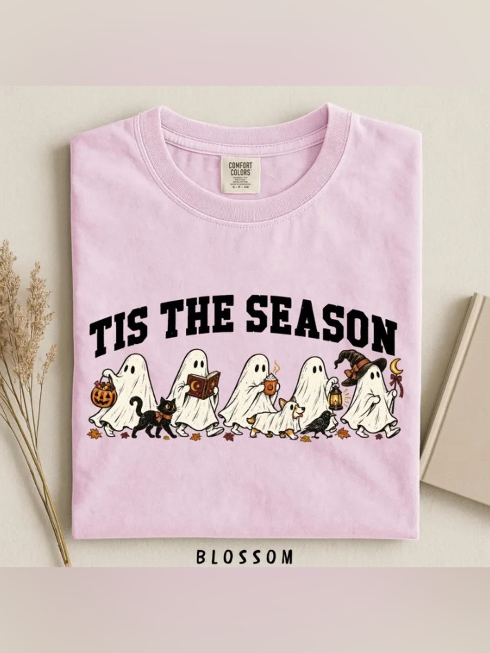 Comfort Colors Tis The Season Ghost, Halloween Spooky Season Tee